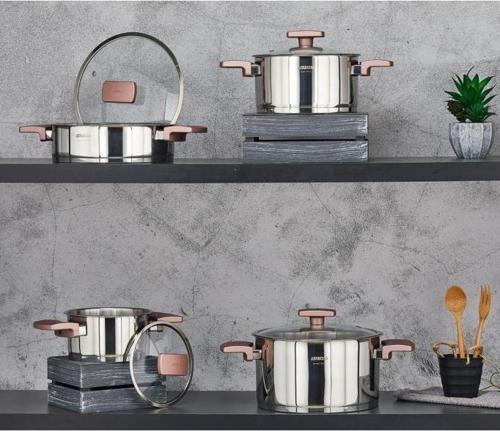 Enio 8 Parça Tencere Seti Rose Gold ENİ-8620