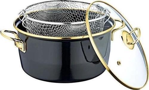 Harem Emaye Süzgeçli Gri Kızartma Tenceresi 22 cm