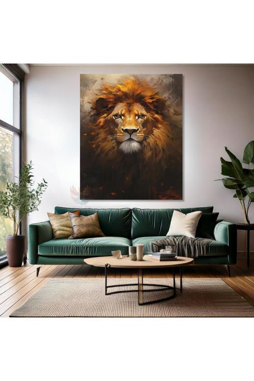 Aslan Duvar Tablosu Kanvas Tablo Modern Salon Tablosu Kanvas Baskı Tablo