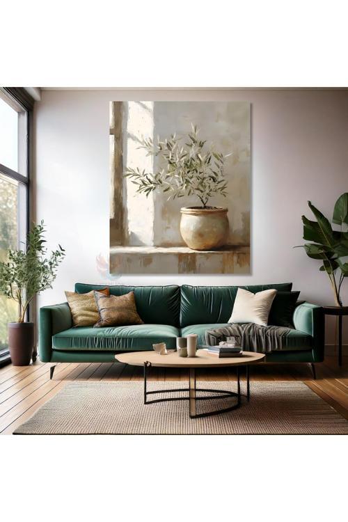 Kanvas Dikey Duvar Tablosu Kanvas Güneş Yansıyan Vazo Ev Ofis Salon Modern Duvar Tablosu