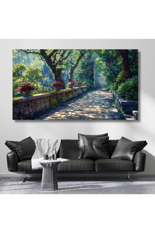 Kanvas Tablo Çiçek Bahçesi Dijital Baskı Tablo Duvar Dekoru Yeni Ev Hediyesi