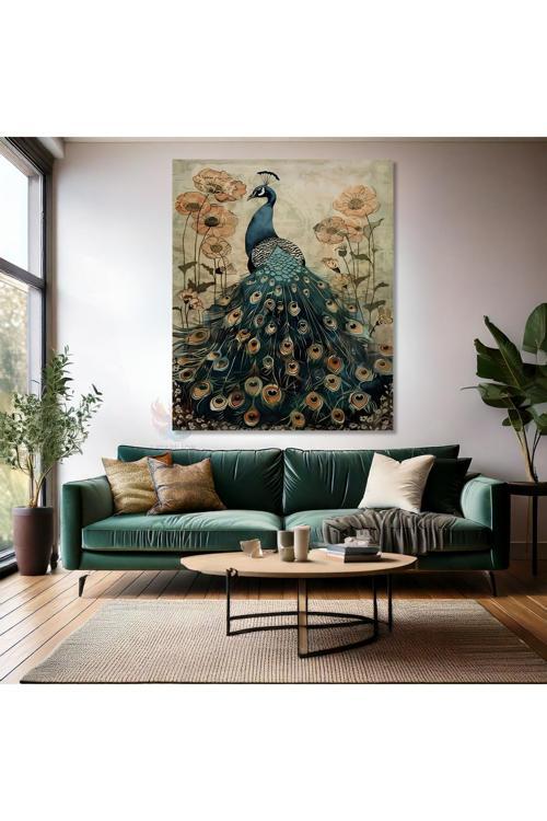 Kanvas Dikey Duvar Tablosu Kanvas Klasik Tavuzkuşu Ev Ofis Salon Modern Duvar Tablosu