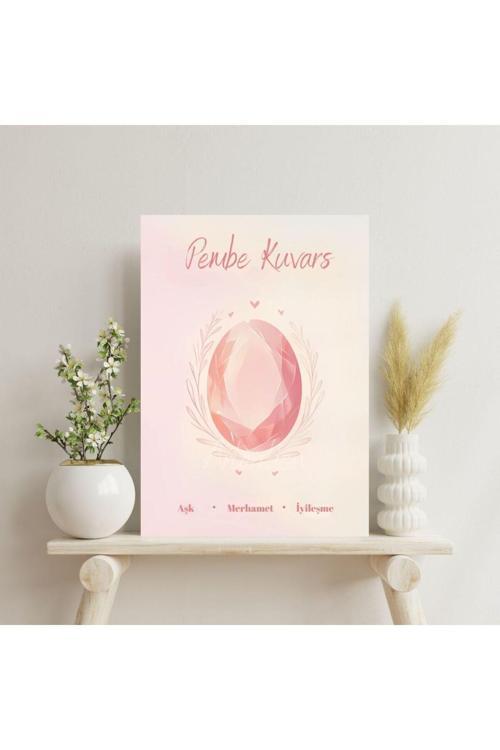Kanvas Dijital HD Baskı Kanvas Tablo Pembe Kuvars Duvar Tablosu