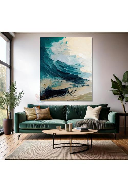 Soyut Şık ve Sade Fırça Darbeleri Kanvas Tablo Modern Tablo Salon Ev Dekorasyon Kanvas Duvar Tablosu