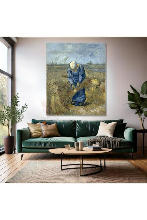 Van Gogh Kanvas Tablo Kanvas Duvar Tablosu Empresyonizm Tablo Köylü Kadın Görseli