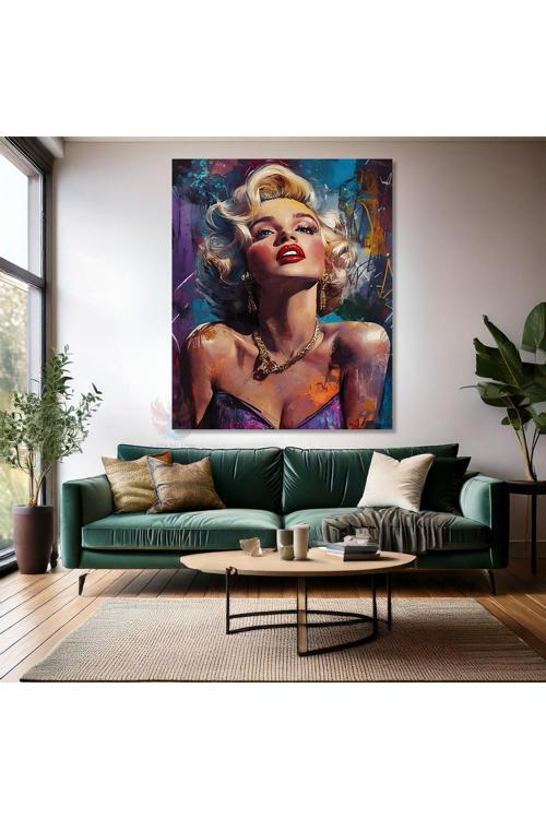 Marilyn Monroe Özel Tasarım Kanvas Tablo Modern Renkli Salon Dekoru