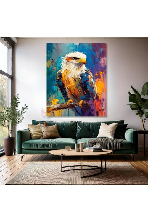 Renkli Kartal Tablosu Kanvas Dijital Baskı Tablo Duvar Tablosu