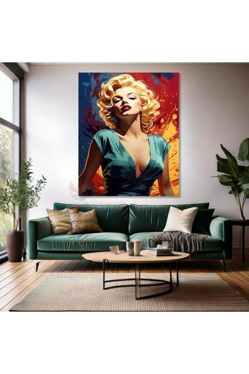 Genç Marilyn Monroe Kanvas Tablo Dijital Baskı Ofis Ev Tablosu
