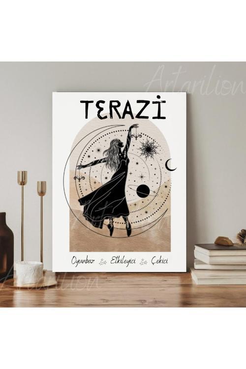 Dijital HD Baskı Kanvas Tablo Terazi Burcu Kanvas Tablo Zodiac Burç Duvar Tablosu