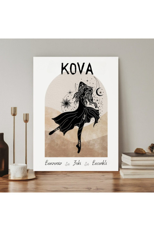 Dijital HD Baskı Kanvas Tablo Kova Burcu Kanvas Tablo Zodiac Burç Duvar Tablosu