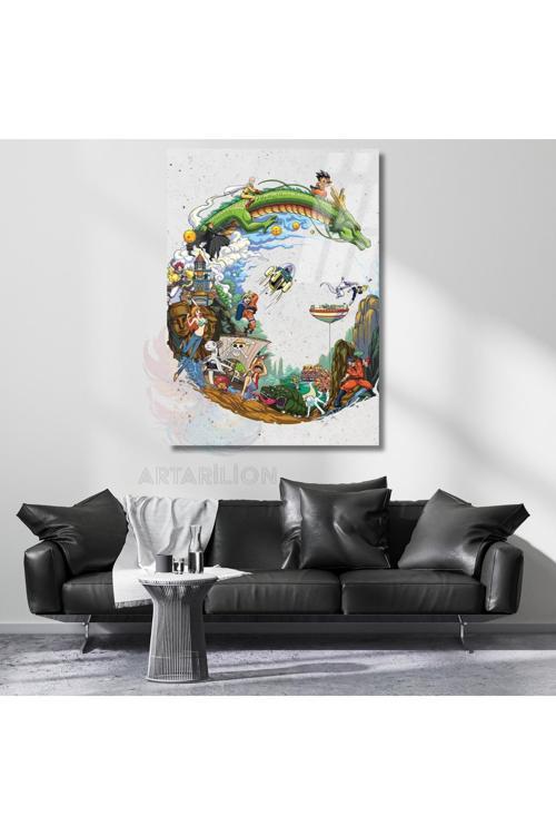 Cam Anime Temalı Tablo HD Dijital Baskı Cam Tablo Oyun Odası Tablosu