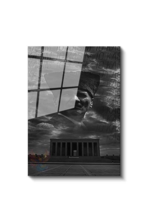 Cam Dikey Duvar Tablosu Cam Anıtkabir Atatürk Ev Ofis Salon Modern Duvar Tablosu