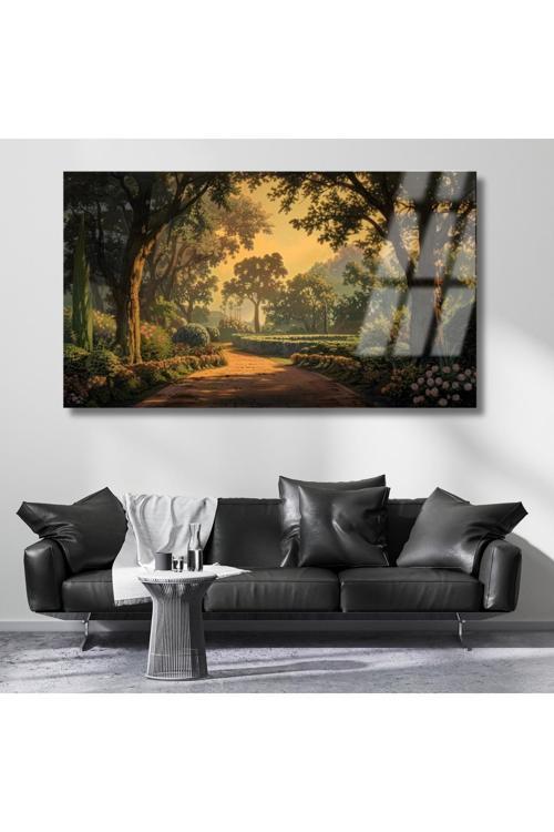 Kırılmaz Cam Dijital Baskı Tablo Bahçe Ve Ağaçlar Tablo Yeni Ev Hediyesi