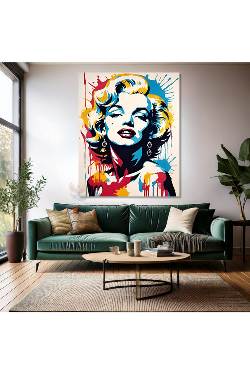 Soyut Tasarım Duvar Tablosu Marilyn Monroe Kanvas Tablo Dijital Baskı Ofis Ev Tablosu