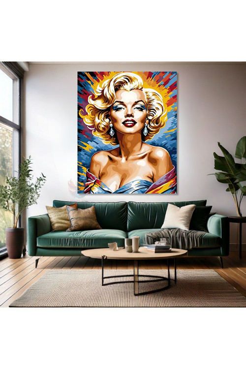 Marilyn Monroe Kanvas Tablo Renkli Marilyn Monroe Tablosu Salon Dekoru