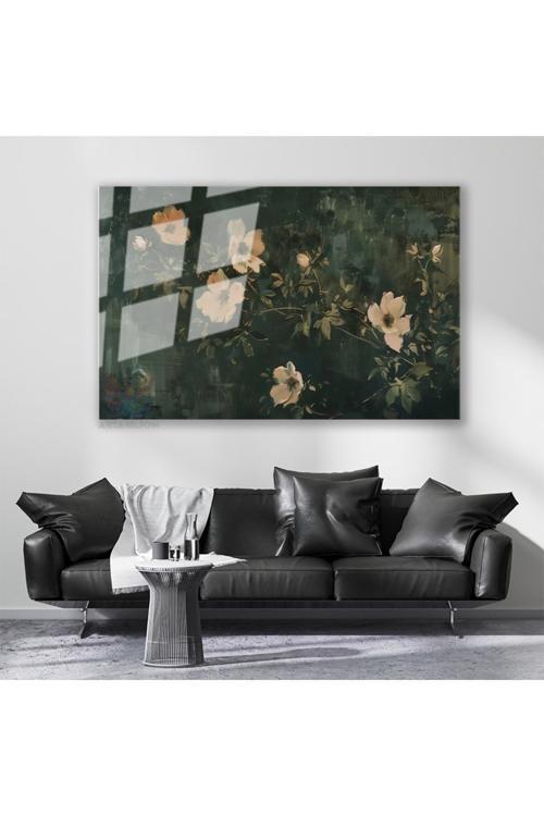 Cam Yatay Duvar Tablosu Cam Cicek Bahcesi55 Ev Ofis Salon Modern Duvar Tablosu