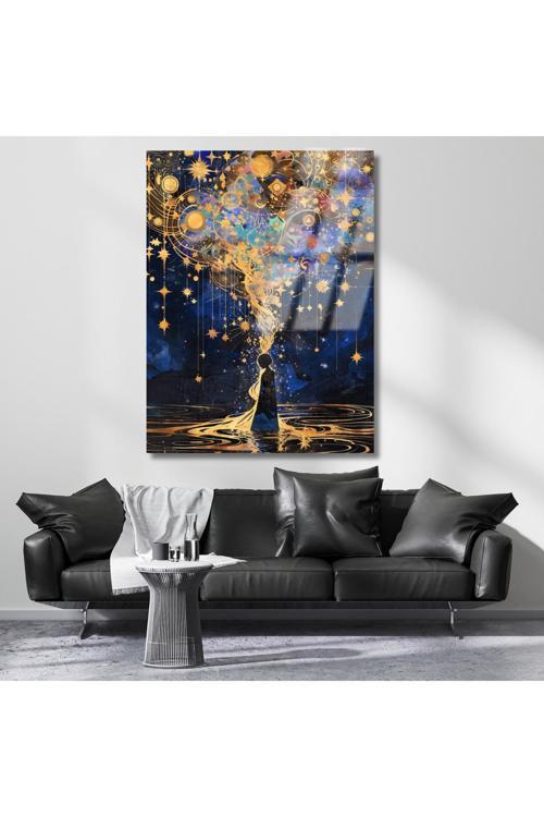 Düşünceler Soyut Kırılmaz Cam Tablo Modern Minimal Salon Tablosu Baskı Tablo