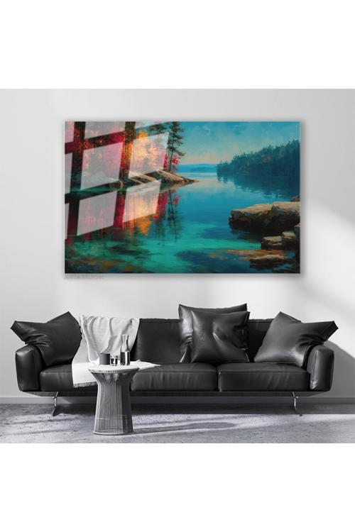 Cam Yatay Duvar Tablosu Cam Doga Manzarasi8 Ev Ofis Salon Modern Duvar Tablosu