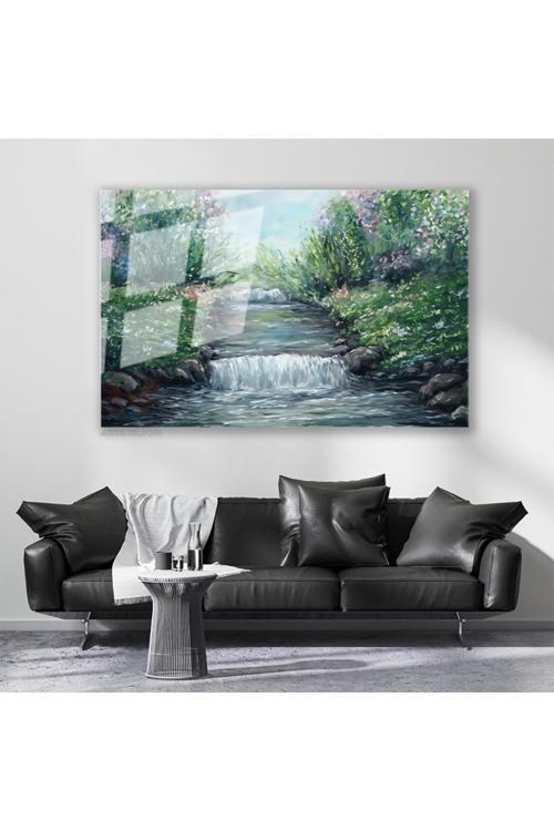 Cam Yatay Duvar Tablosu Cam Doganin Renkleri4 Ev Ofis Salon Modern Duvar Tablosu