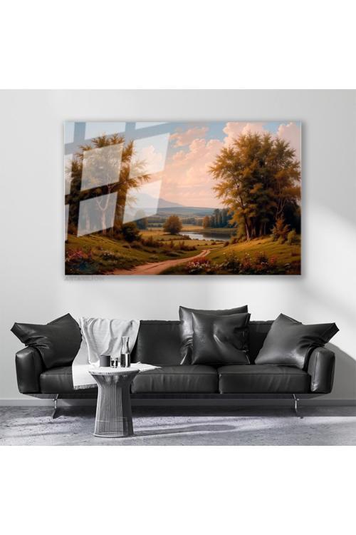 Cam Yatay Duvar Tablosu Cam Doga Manzarasi10 Ev Ofis Salon Modern Duvar Tablosu