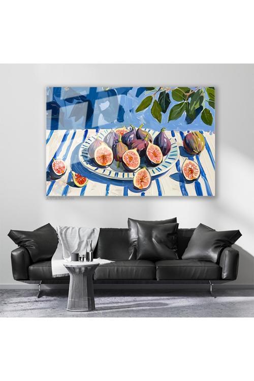 Cam Yatay Duvar Tablosu Cam Incir Tabagi2 Ev Ofis Salon Modern Duvar Tablosu