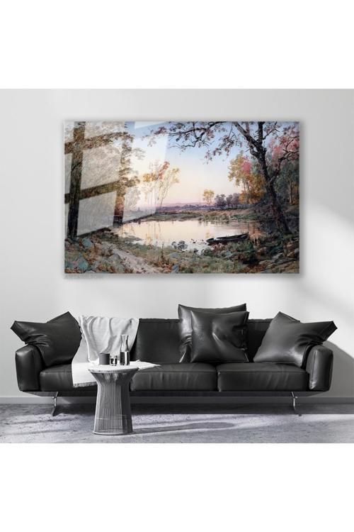 Cam Yatay Duvar Tablosu Cam Doga Manzarasi2 Ev Ofis Salon Modern Duvar Tablosu