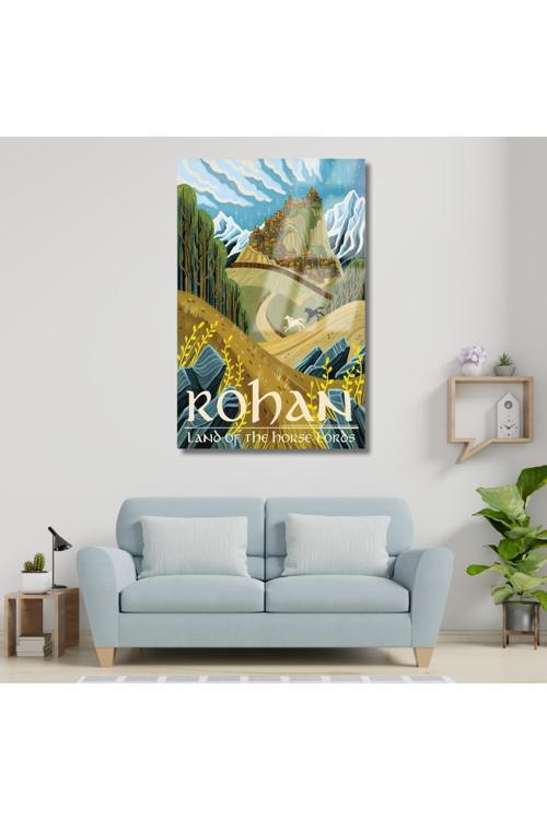 Yüzüklerin Efendisi Cam Rohan Dijital Baskı Kırılmaz Cam Tablo LOTR Cam Tablo