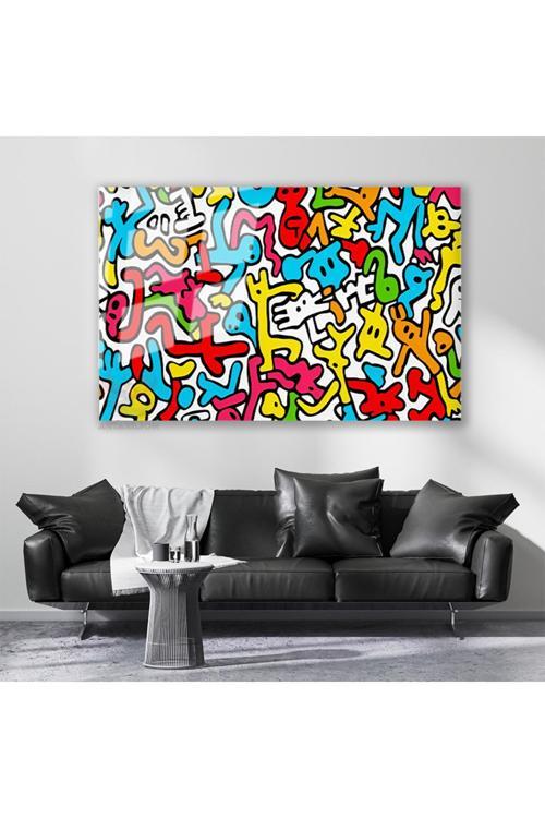 Cam Yatay Duvar Tablosu Cam Renkli Kivrimlar3 Ev Ofis Salon Modern Duvar Tablosu