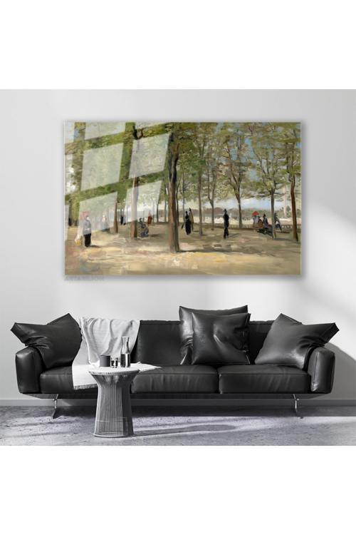 Cam Yatay Duvar Tablosu Cam Soyut Bahçe Ev Ofis Salon Modern Duvar Tablosu