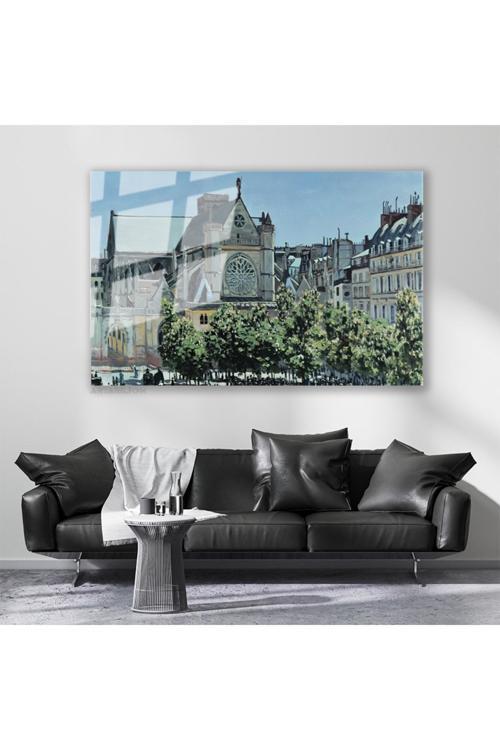 Cam Yatay Duvar Tablosu Cam Sehir Manzarasi Ev Ofis Salon Modern Duvar Tablosu