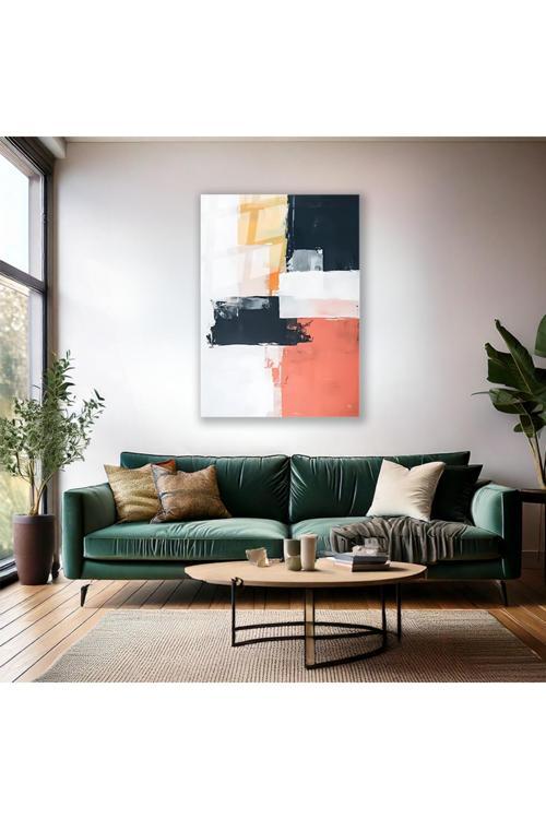 Soyut Cam Tablo Renkli Fırça Darbeleri Modern Salon Tablosu Dekorasyon Duvar Tablosu Ev Hediyesi