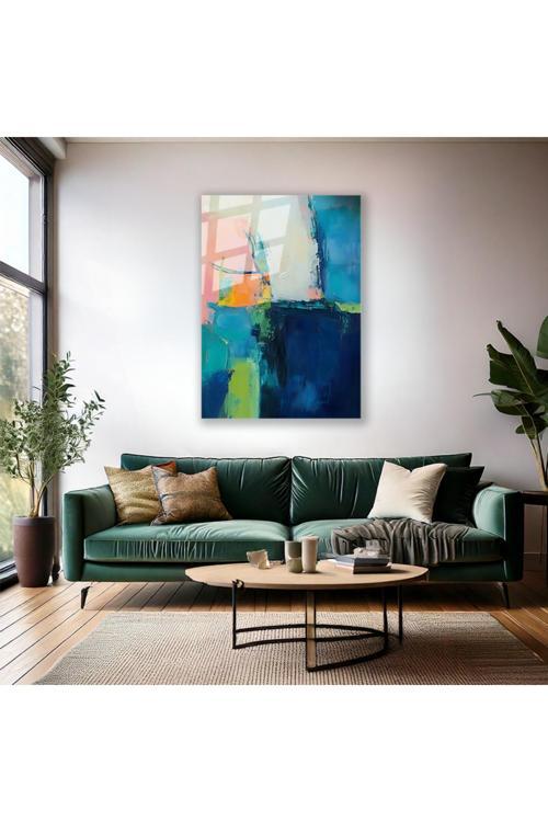 Cam Duvar Tablosu Soyut Dijital Baskı Salon Tablosu Modern Tasarım Tablo Modern Ev Dekoru