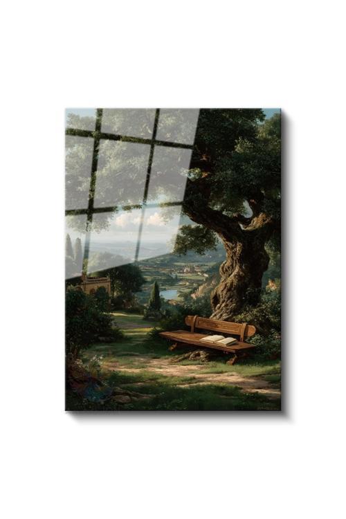 Cam Dikey Duvar Tablosu Cam Kitap Manzara Ev Ofis Salon Modern Duvar Tablosu