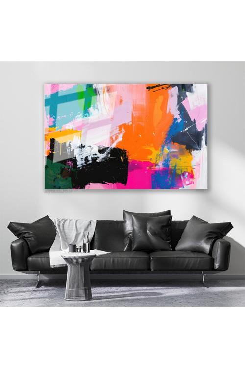 Cam Yatay Duvar Tablosu Cam Soyut Renk Sanati3 Ev Ofis Salon Modern Duvar Tablosu