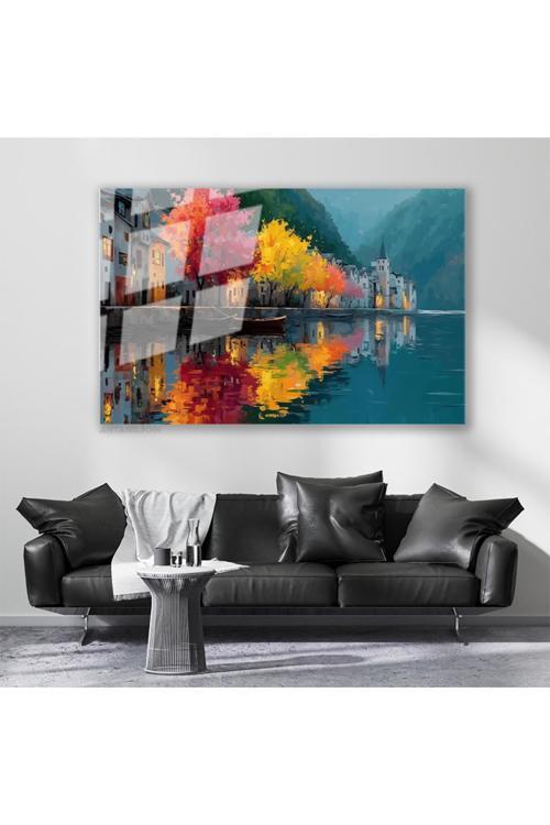 Cam Yatay Duvar Tablosu Cam Doganin Renkleri3 Ev Ofis Salon Modern Duvar Tablosu