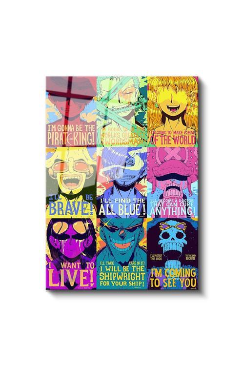 Cam Dikey Duvar Tablosu Cam One Piece Tayfa Ev Ofis Salon Modern Duvar Tablosu