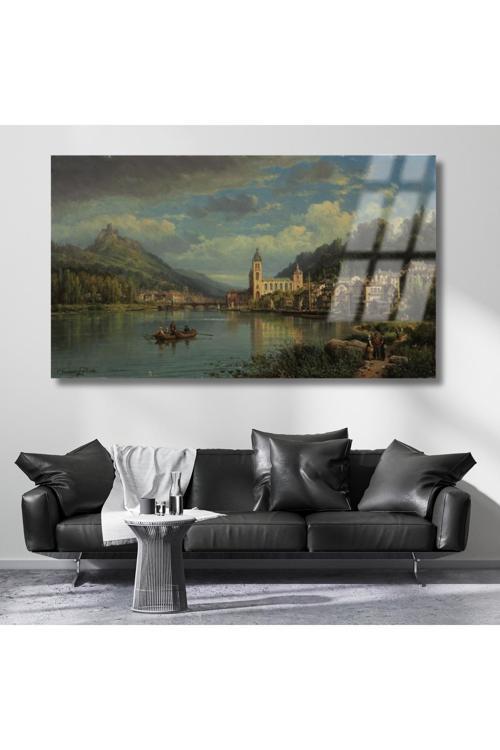 Klasik Ressam Yağlı Boya Görseli Kırılmaz Cam Tablo Dijital Baskı Salon Tablosu