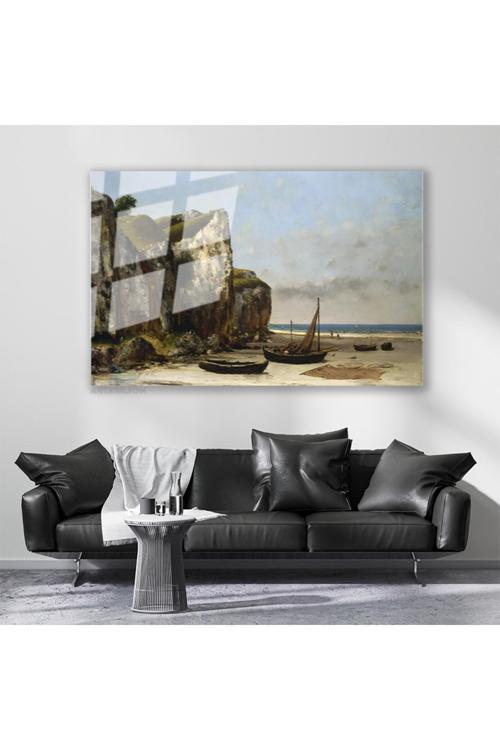 Cam Yatay Duvar Tablosu Cam Vintage Manzara2 Ev Ofis Salon Modern Duvar Tablosu