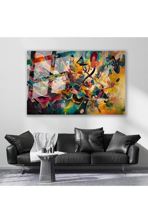 Cam Yatay Duvar Tablosu Cam Renk Soleni2 Ev Ofis Salon Modern Duvar Tablosu