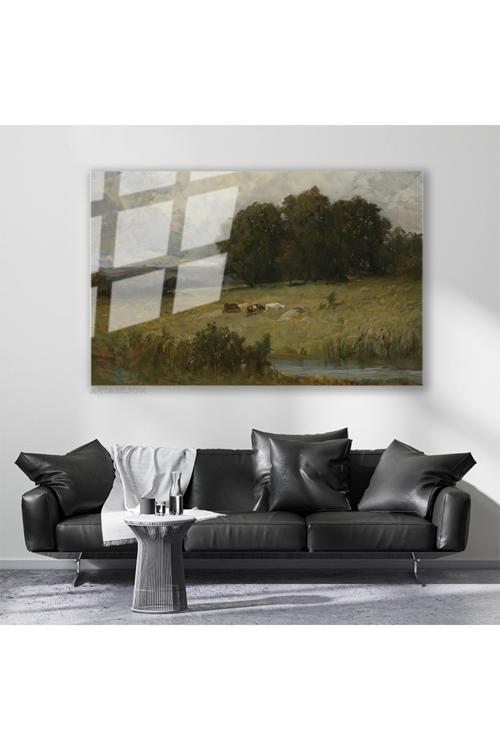 Cam Yatay Duvar Tablosu Cam Yesil Doga M Anzarasi5 Ev Ofis Salon Modern Duvar Tablosu