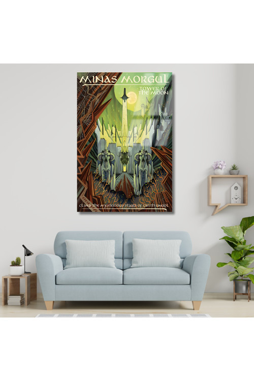 Yüzüklerin Efendisi Cam Minas-Morgul Dijital Baskı Kırılmaz Cam Tablo LOTR Cam Tablo