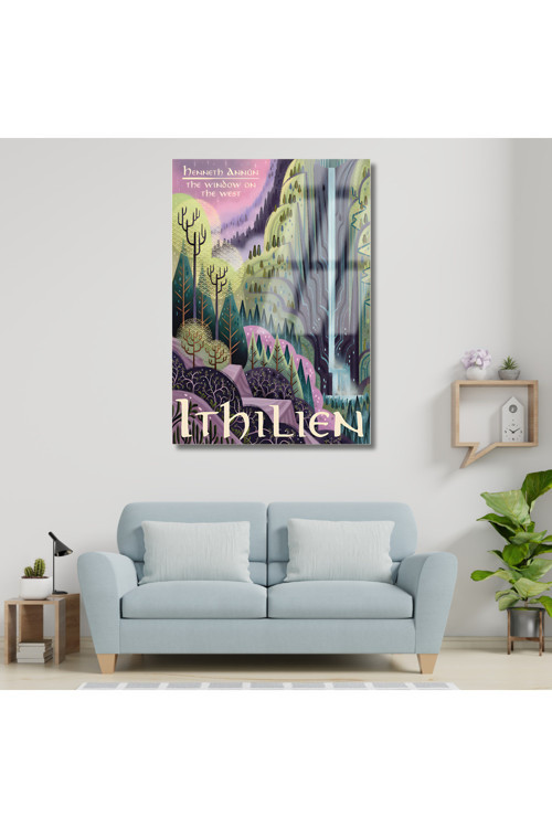 Yüzüklerin Efendisi Cam İthilien Dijital Baskı Kırılmaz Cam Tablo LOTR Cam Tablo