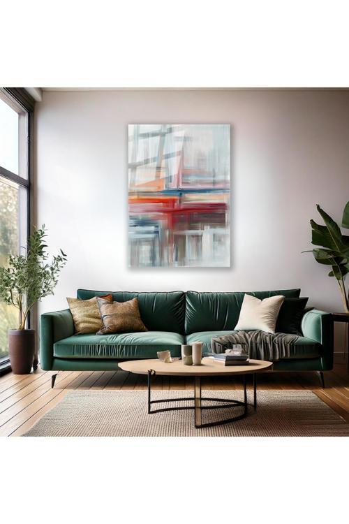 Soyut Çizgiler Cam Tablo Duvar Tablosu Modern Ev Dekoru Cam Salon Tablosu