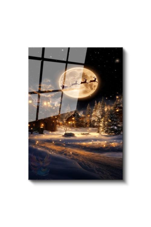 Cam Dikey Duvar Tablosu Cam Yeni Yıl Ev Ofis Salon Modern Duvar Tablosu