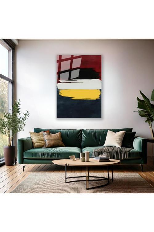 Soyut Temalı Cam Tablo Modern Sade Şık Salon Tablosu Ev Cam Duvar Tablosu Yeni Ev Hediyesi