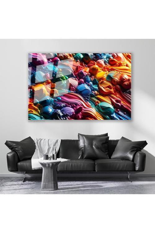 Cam Yatay Duvar Tablosu Cam Soyut Renk Sanati6 Ev Ofis Salon Modern Duvar Tablosu