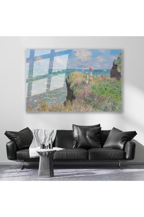 Cam Yatay Duvar Tablosu Cam Vintage Ucurum Manzarası Ev Ofis Salon Modern Duvar Tablosu