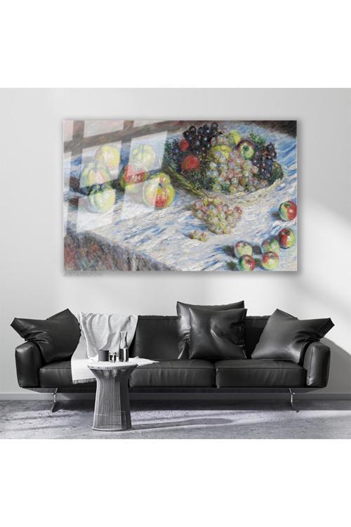Cam Yatay Duvar Tablosu Cam Naturmort Meyveler2 Ev Ofis Salon Modern Duvar Tablosu