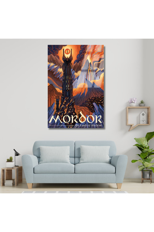 Yüzüklerin Efendisi Cam Mordor Dijital Baskı Kırılmaz Cam Tablo LOTR Cam Tablo