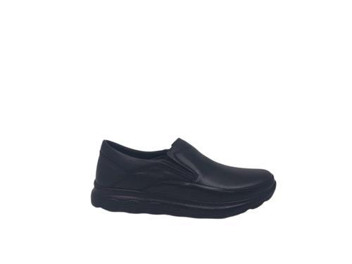 Paggi 404 Erkek Siyah Hakiki Deri Günlük Kullanım Poli Taban ( HAFİF ) Ayakkabı